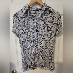 Classic Black & White Blouse